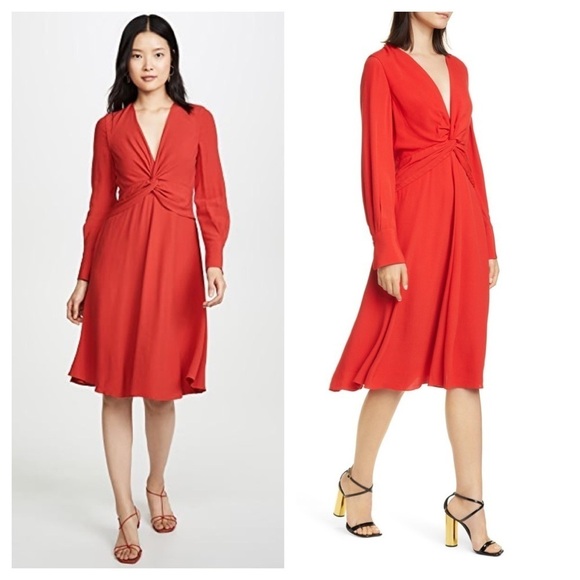 Equipment / NWT red Faun front twist crepe dress - Picture 1 of 4